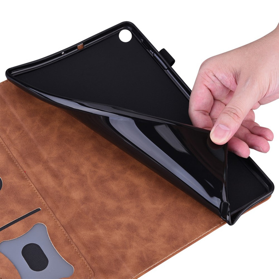 Pouzdro pro Samsung Galaxy Tab A9, Classic, s prostorem pro stylus, hnědé
