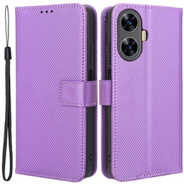 Klopové pouzdro pro Realme C55, Wallet, Smart Magnet, fialové