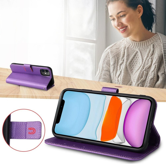 Klopové pouzdro pro Oppo Reno 12 Pro, Wallet Smart Magnet, fialové