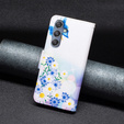 Klopové pouzdro pro Samsung Galaxy M34, Wallet, butterfly & flowers, bílé