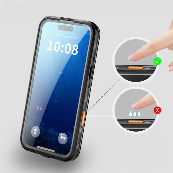 Pouzdro pro iPhone Air, vodotěsné IP68, SHELLBOX MagSafe, černé