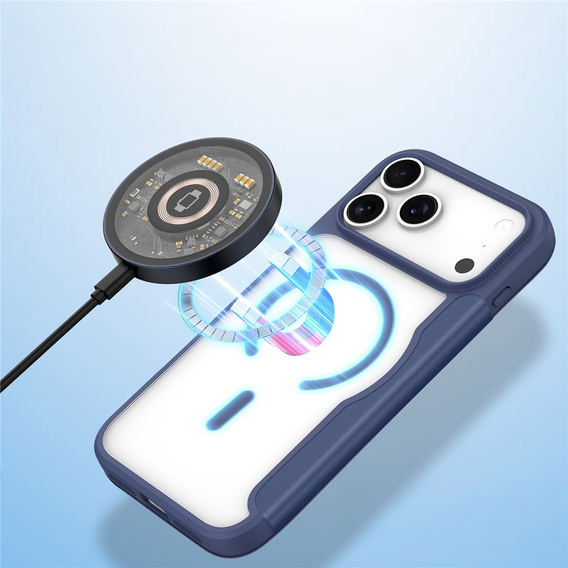 Pouzdro Dux Ducis pro iPhone 17 Pro Max, Skin X Pro, s klopou, pro MagSafe, tmavě modré