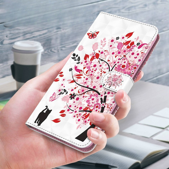 Klopové pouzdro pro Samsung Galaxy A14 4G/5G, Wallet, tree, bílé
