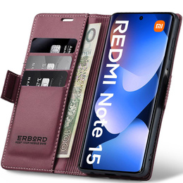 Pouzdro s klopou ERBORD Glossy Litchi pro Xiaomi Redmi Note 15 5G