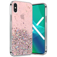 Pouzdro pro iPhone X/XS, Glittery, růžové