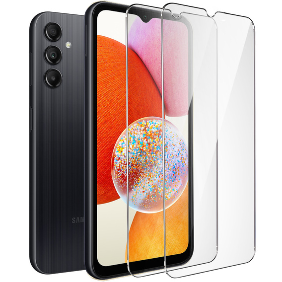 2x tvrzené sklo pro Samsung Galaxy A14 4G/5G, ERBORD 9H Hard Glass na displeji