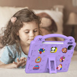 Dětské pouzdro pro iPad Air 10.9" 2022/2020 (5/4 gen.) / Pro 11" 2022/2021/2020 (4/3/2 gen.), Cute Patterns, se stojánkem, fialové