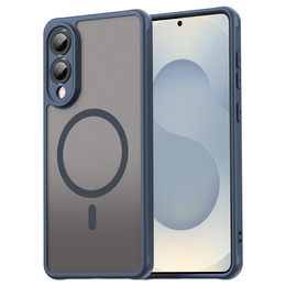 Pouzdro pro Samsung Galaxy S25 Edge, Kickstand Matt Case, pro MagSafe, modré + sklo na displej