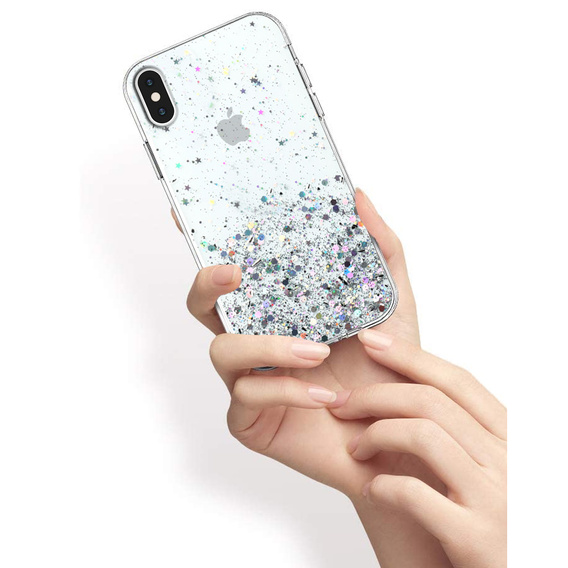 Pouzdro pro iPhone X/XS, Glittery, průhledné