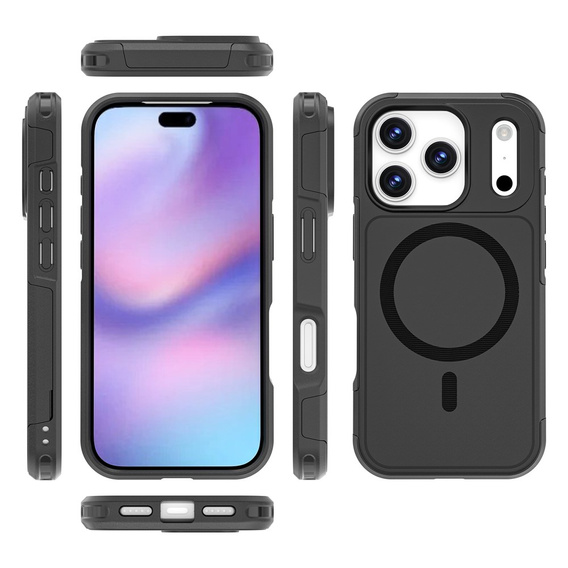 Pouzdro MagForce pro iPhone 17 Pro, pro MagSafe, pancéřované, černé