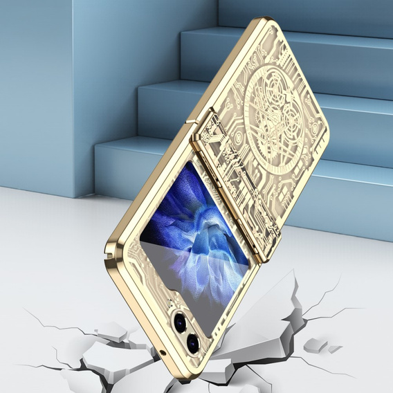 Pouzdro pro Samsung Galaxy Z Flip7 FE / Z Flip6, Mechanical Legend, zlaté
