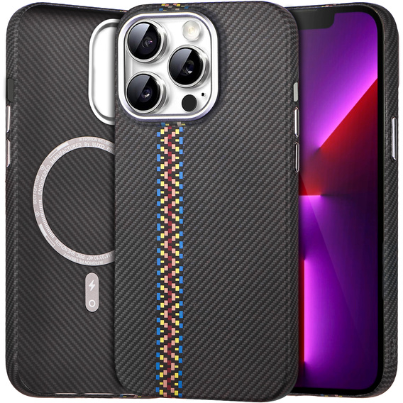 Pouzdro pro iPhone 13 Pro Max, Carbon Fiber MagSafe, černé