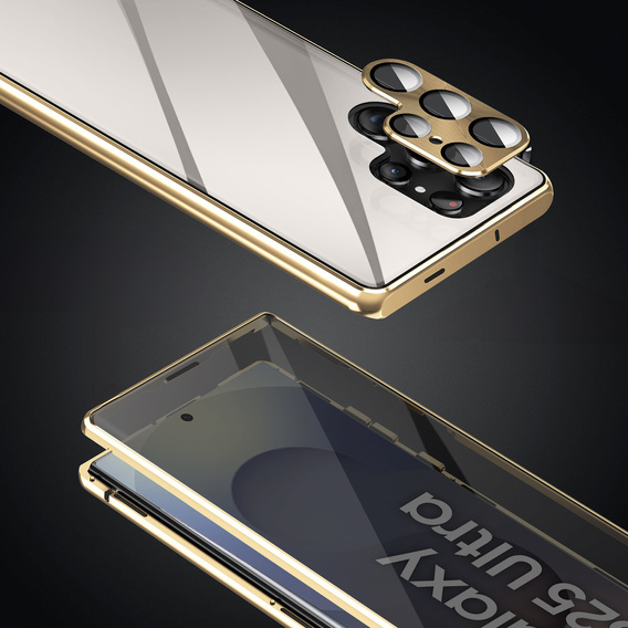 Pouzdro pro Samsung Galaxy S25 Ultra, Privacy Dual Glass, zlaté