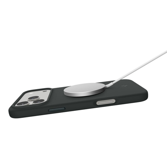 Spigen pouzdro pro iPhone 17 Pro Max, Silicone Fit MagSafe, Abyss Green
