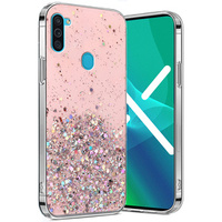 Pouzdro pro Samsung Galaxy A11 / M11, Glittery, růžové