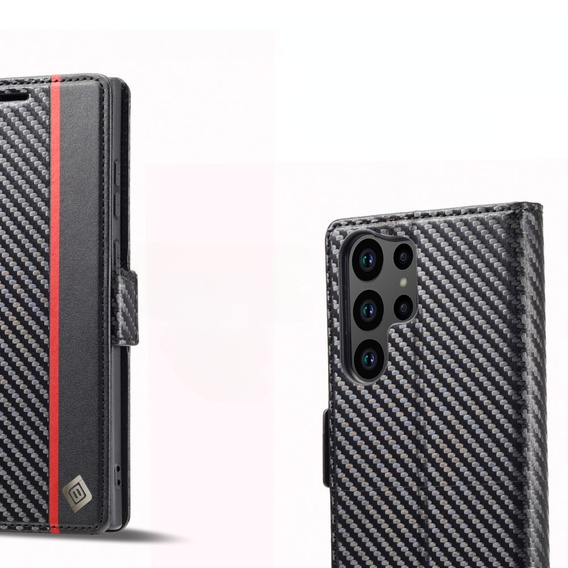 Klopové pouzdro pro Samsung Galaxy S24 Ultra, Carbon LC.IMEEKE, černé