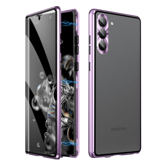 Pouzdro pro Samsung Galaxy S23, Magnetic Dual Glass, fialové