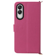 Flipové pouzdro pro Samsung Galaxy S25 Edge, Crossbody Leather Wallet, kaštanové