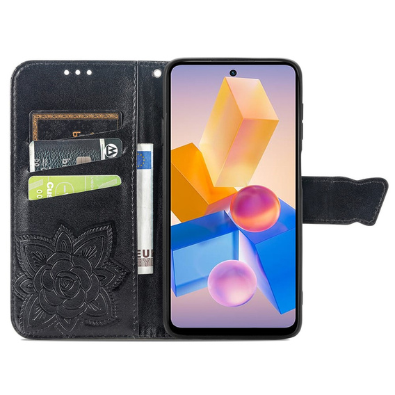 Klopové pouzdro pro Infinix Hot 40i, Butterfly, černé