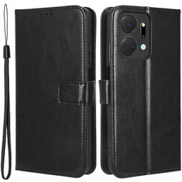 Klopové pouzdro pro Honor X7a 5G, Crazy Horse Wallet, černé