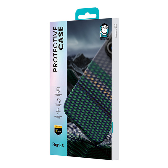Pouzdro BENKS Kevlar Magnetic Armor Pro Aurora 600D B062 pro MagSafe pro iPhone 15 Pro Max