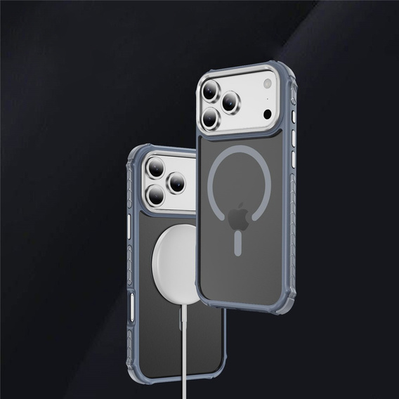 Matné pouzdro pro iPhone 17 Pro, pancéřované, pro MagSafe, kouřové s šedými boky