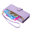 Klopové pouzdro pro Samsung Galaxy A56 5G, Wallet Zipper Pocket, fialové