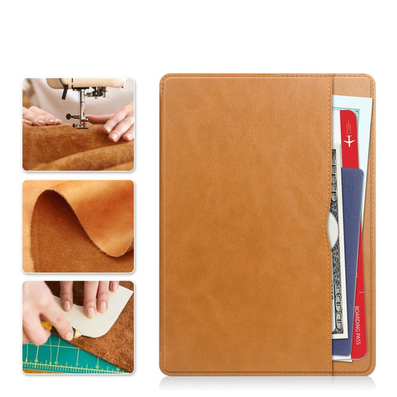 Pouzdro pro Samsung Galaxy Tab A9+, Business Card and Pen Slot, hnědé