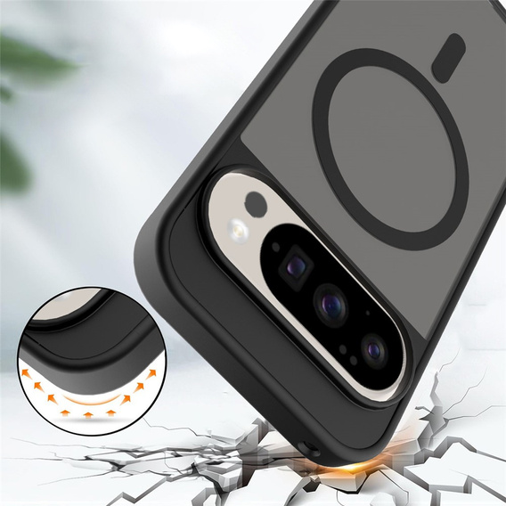 Matné pouzdro pro Google Pixel 10 / 10 Pro, pro MagSafe, průsvitné černé