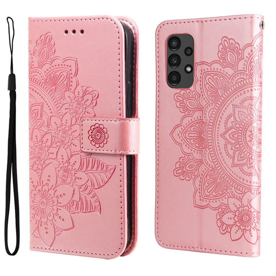 Klopové pouzdro pro Samsung Galaxy A13 4G, Mandala Flower, růžové