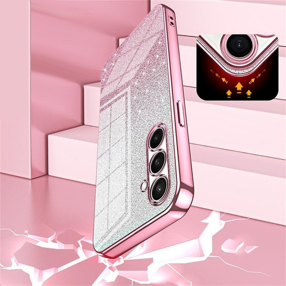 Pouzdro Glitter Case CamShield pro Samsung Galaxy A57 5G, růžové