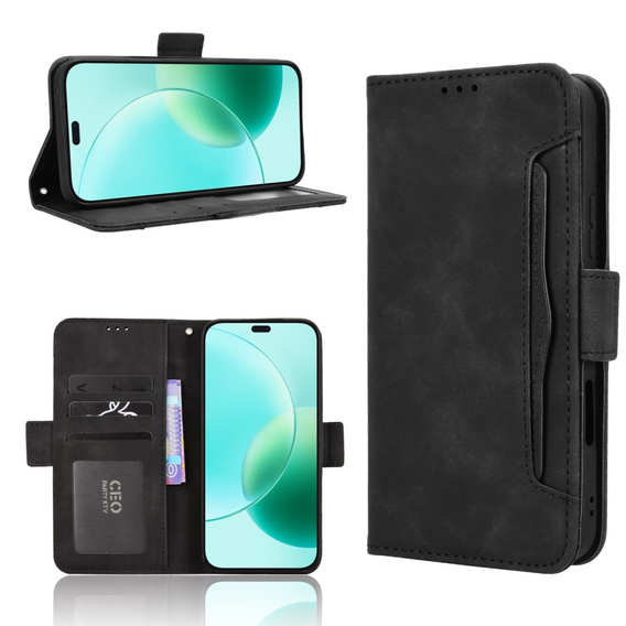 Klopové pouzdro pro Honor 400 Lite, Card Slot, černé