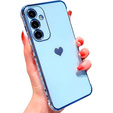 Pouzdro pro Samsung Galaxy S23 FE, Electro heart, modré + Full Glue Ceramic Glass