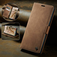 Pouzdro CASEME pro Samsung Galaxy S22 Ultra, Leather Wallet Case, hnědé