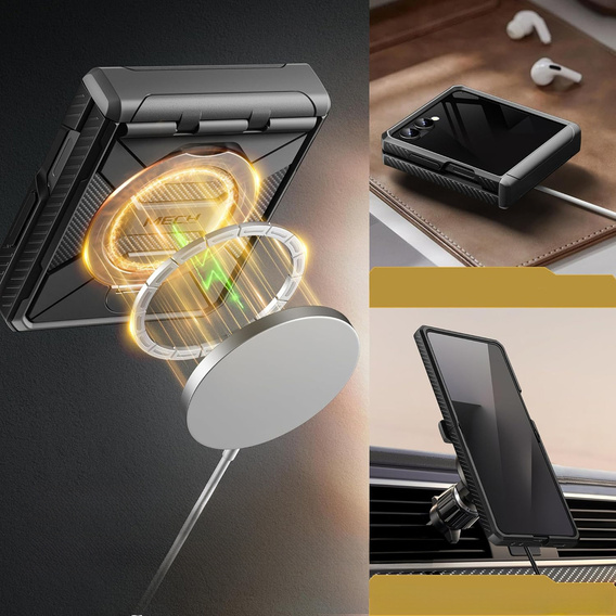 Pouzdro Tongate MECH s MagSafe pro Samsung Galaxy Z Flip7 FE / Z Flip6, zelené