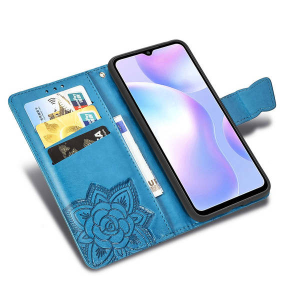 Klopové pouzdro pro Xiaomi Redmi 9A, Butterfly, modré