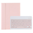 Pouzdro + klávesnice Samsung Galaxy Tab A9+, Leather Pen Slot, růžové rose gold