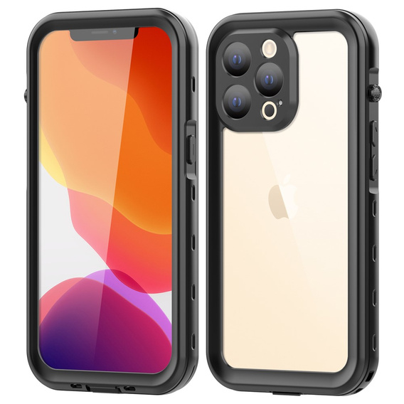 Vodotěsné pouzdro IP68 pro iPhone 13 Pro, SHELLBOX, černé