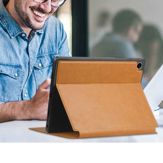 Pouzdro pro Samsung Galaxy Tab A9+, Business Card and Pen Slot, hnědé