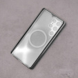 Magnetické pouzdro Dual Glass MagSafe pro Samsung Galaxy S22 Ultra, stříbrné