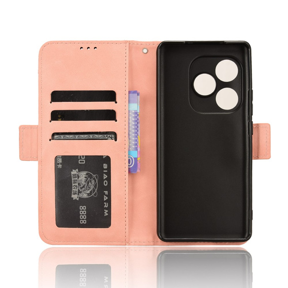 Klopové pouzdro pro Realme GT 6 / 6T, Card Slot, růžové