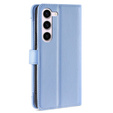 Klopové pouzdro pro Samsung Galaxy S23, Wallet Zipper Pocket, modré