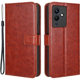 Klopové pouzdro pro Infinix Note 12 5G, Crazy Horse Wallet, hnědé