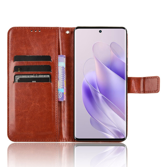 Klopové pouzdro pro Infinix Zero 30 5G, Crazy Horse Wallet, hnědé