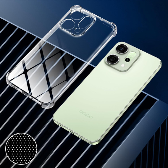 Pouzdro pro Oppo Reno 14, vyztužené, s ochranou fotoaparátu, průhledné