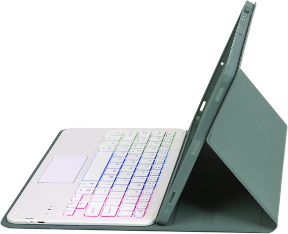 Pouzdro s podsvícenou bluetooth klávesnicí pro iPad 10.9 2022 (10 gen.), zelené