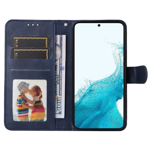 Klopové pouzdro pro Samsung Galaxy A34 5G, Leather Wallet, námořnicky modré