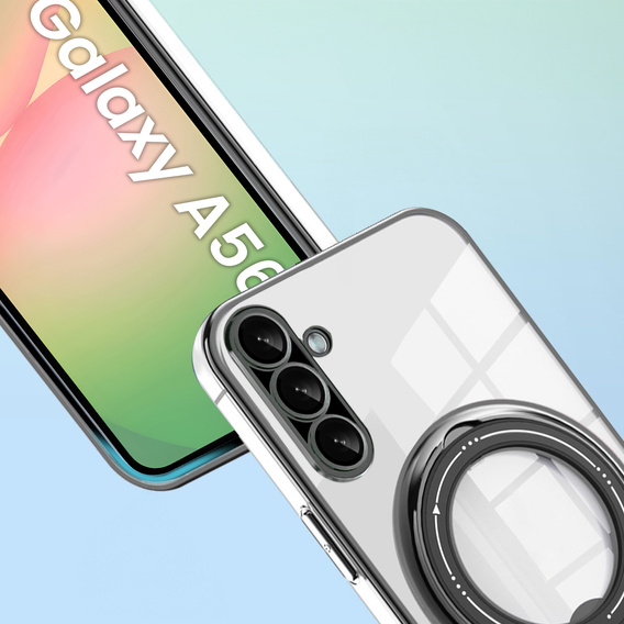 Magnetické pouzdro pro Samsung Galaxy A56, pro MagSafe, černé + sklo 9H