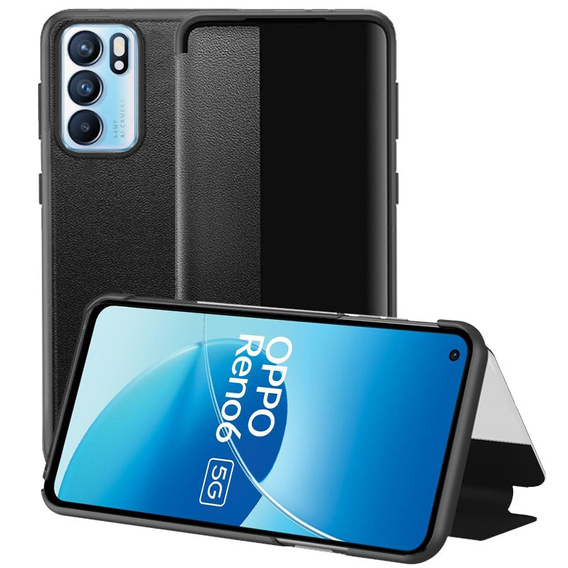 Flipové pouzdro pro Oppo Reno6 5G, Side View, modré