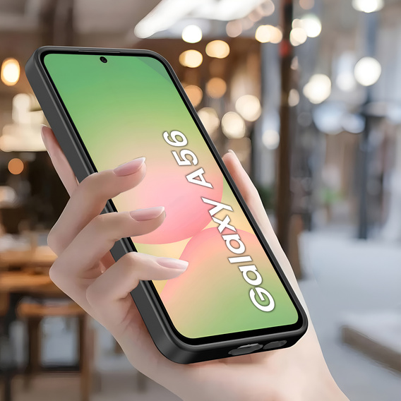 Pouzdro pro Samsung Galaxy A56 5G, Silicone Heart, černé + 9H tvrzené sklo